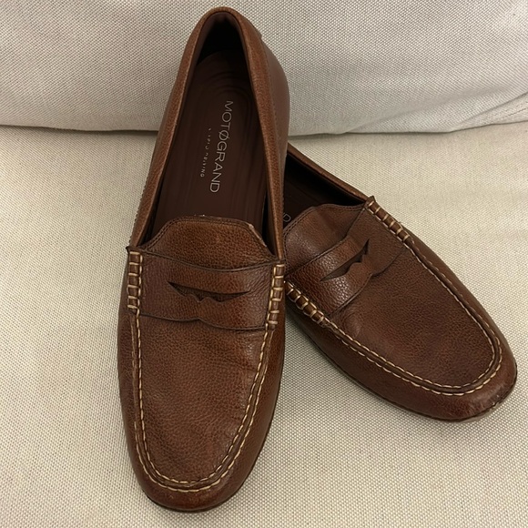 Cole Haan Motogrand Brown Leather Driving Penny Loafers Men's Size 13 -Sold Out! - Picture 1 of 6